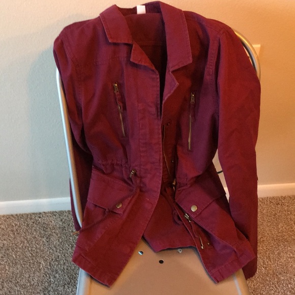 Women’s size medium plum anorak utility jacket - Picture 2 of 3